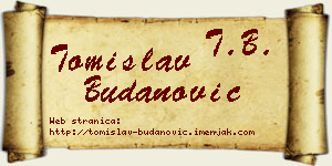 Tomislav Budanović vizit kartica